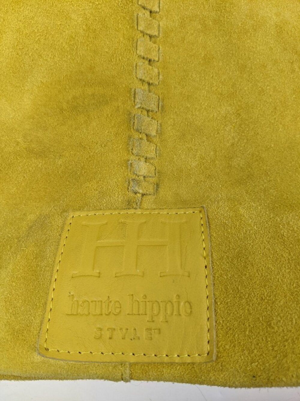 Haute Hippie 100% Leather Festival Suede Hobo Mustard Purse Bag Plus Wallet - Picture 3 of 16